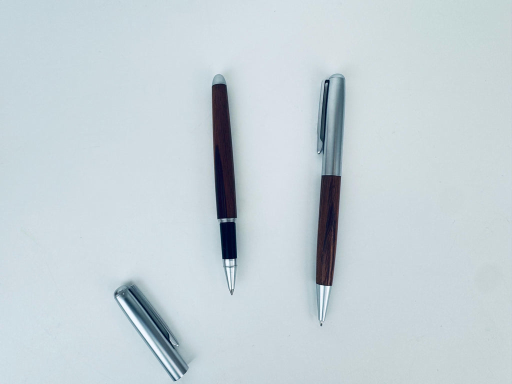 Product image for 'vintage 1980s faux wood pen pencil set classic executive gift' (view 79a390)