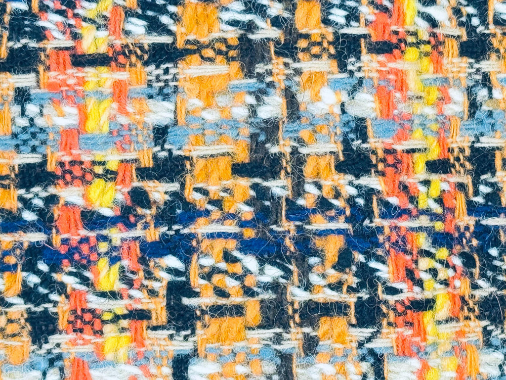 Product image for 'vintage multicolor tweed fabric bold retro woven textile for fashion or upholstery 36 x 56' (view 861b9d)