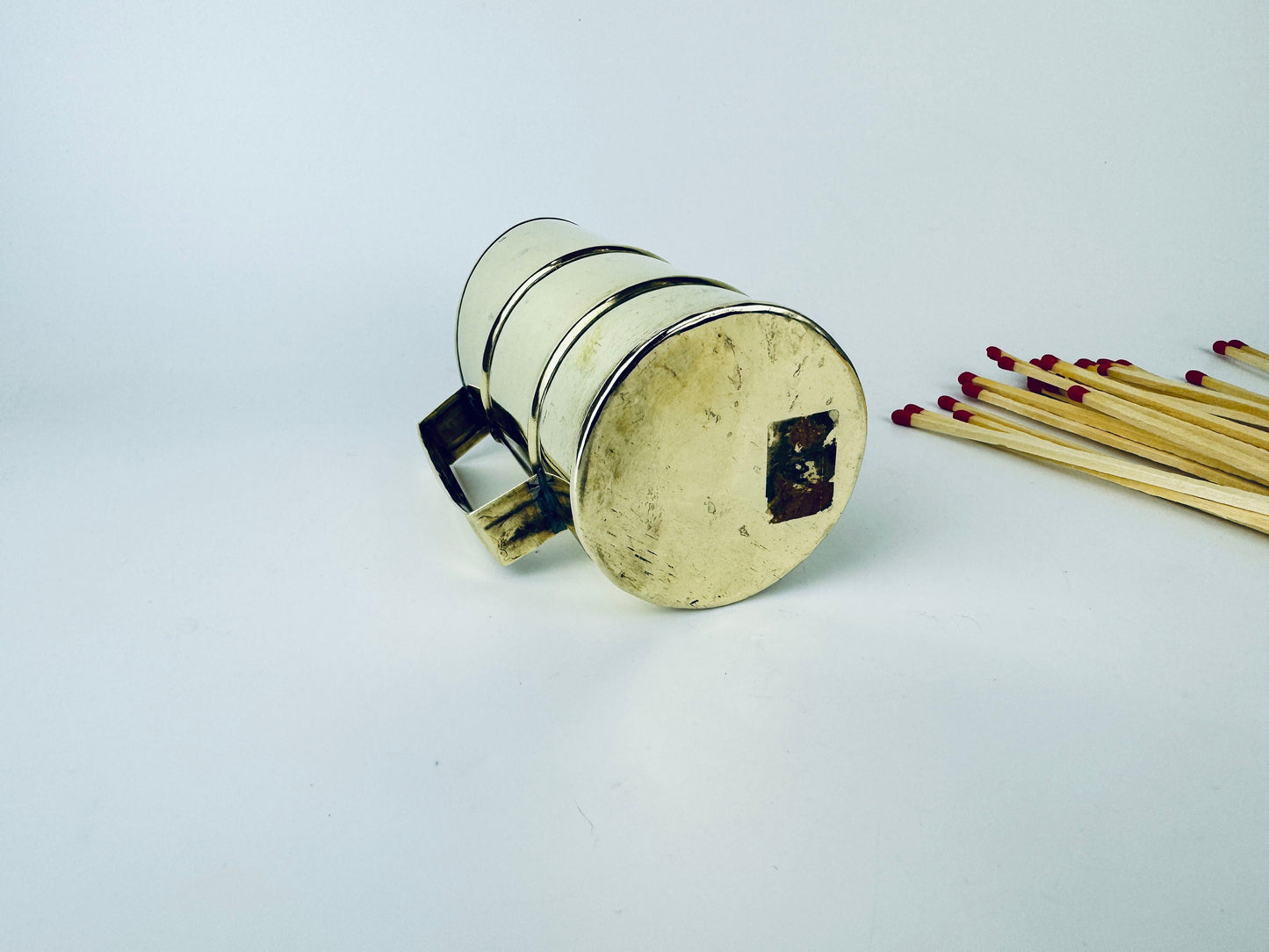 Product image for 'vintage brass match holder attractive aged metal patina' (view 10a26d)