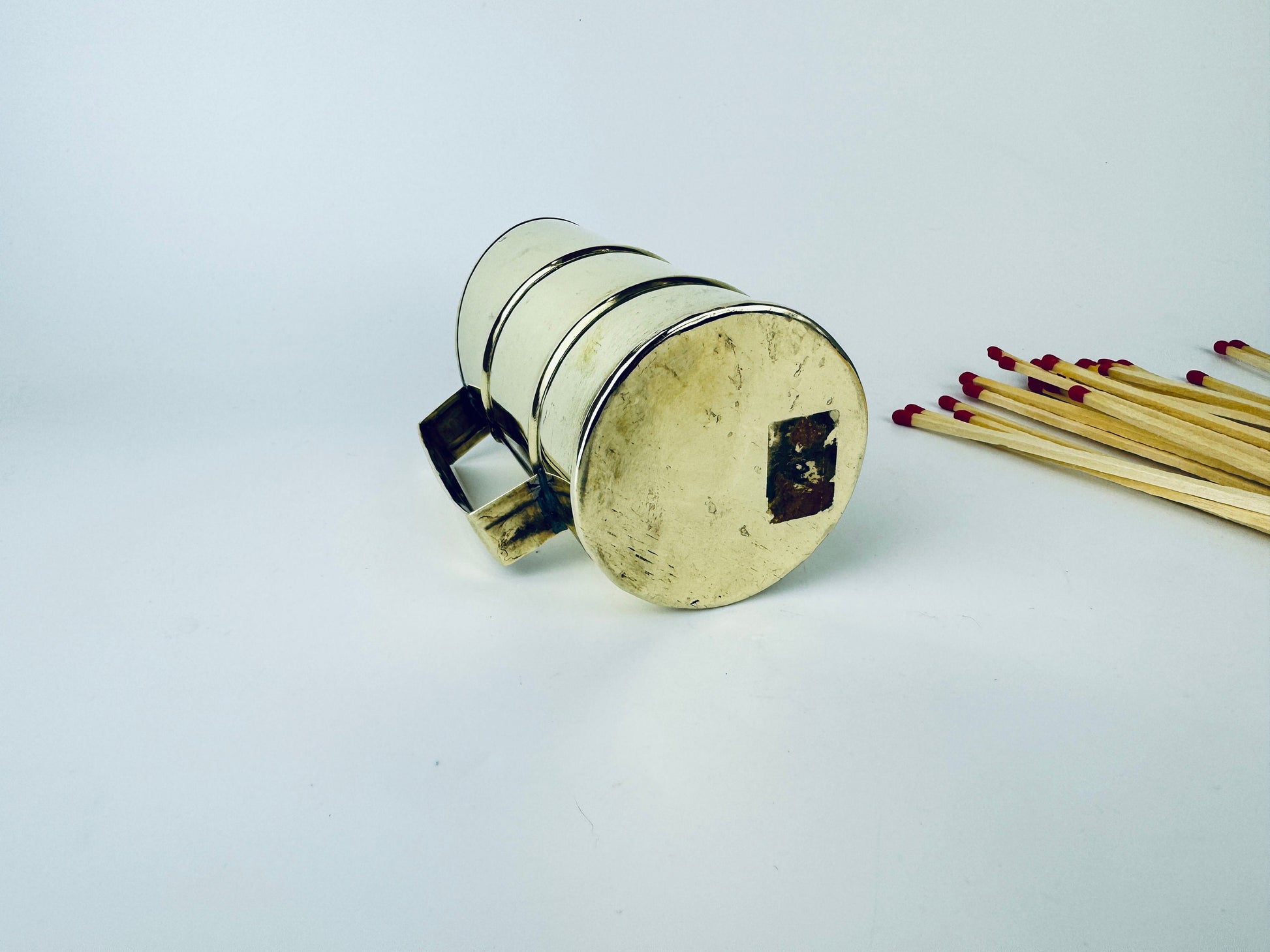 Product image for 'vintage brass match holder attractive aged metal patina' (view 10a26d)