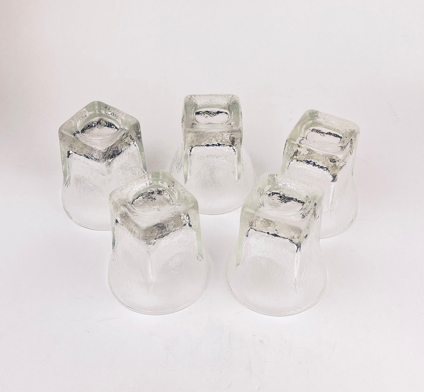 Product image for 'vintage ice textured libbey glasses set of five 5 lowball glasses' (view d07775)