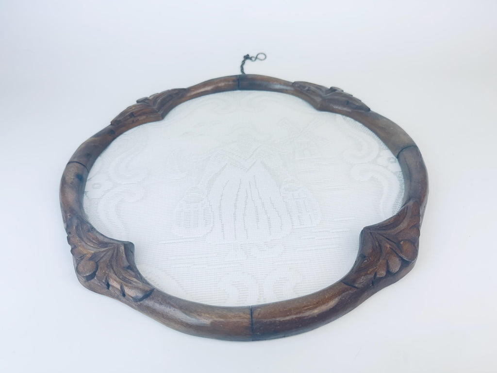 Product image for 'vintage dutch lace wall art carved wood frame window screen' (view 7b873f)