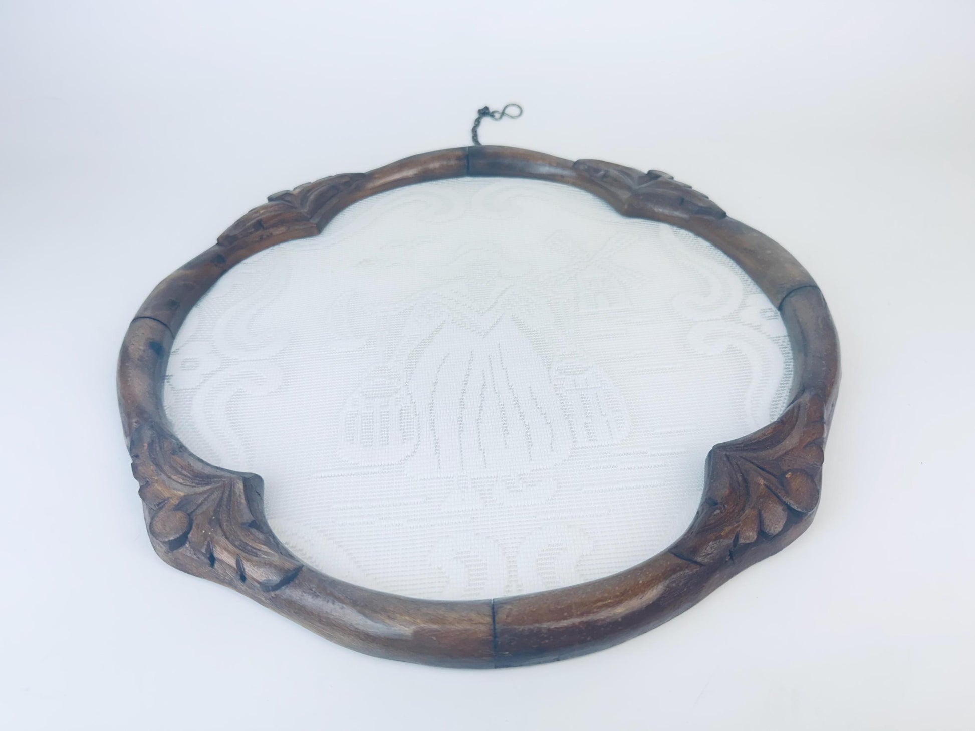 Product image for 'vintage dutch lace wall art carved wood frame window screen' (view 7b873f)