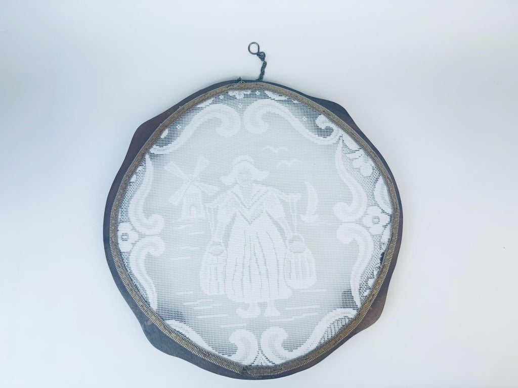 Product image for 'vintage dutch lace wall art carved wood frame window screen' (view 9ebc08)