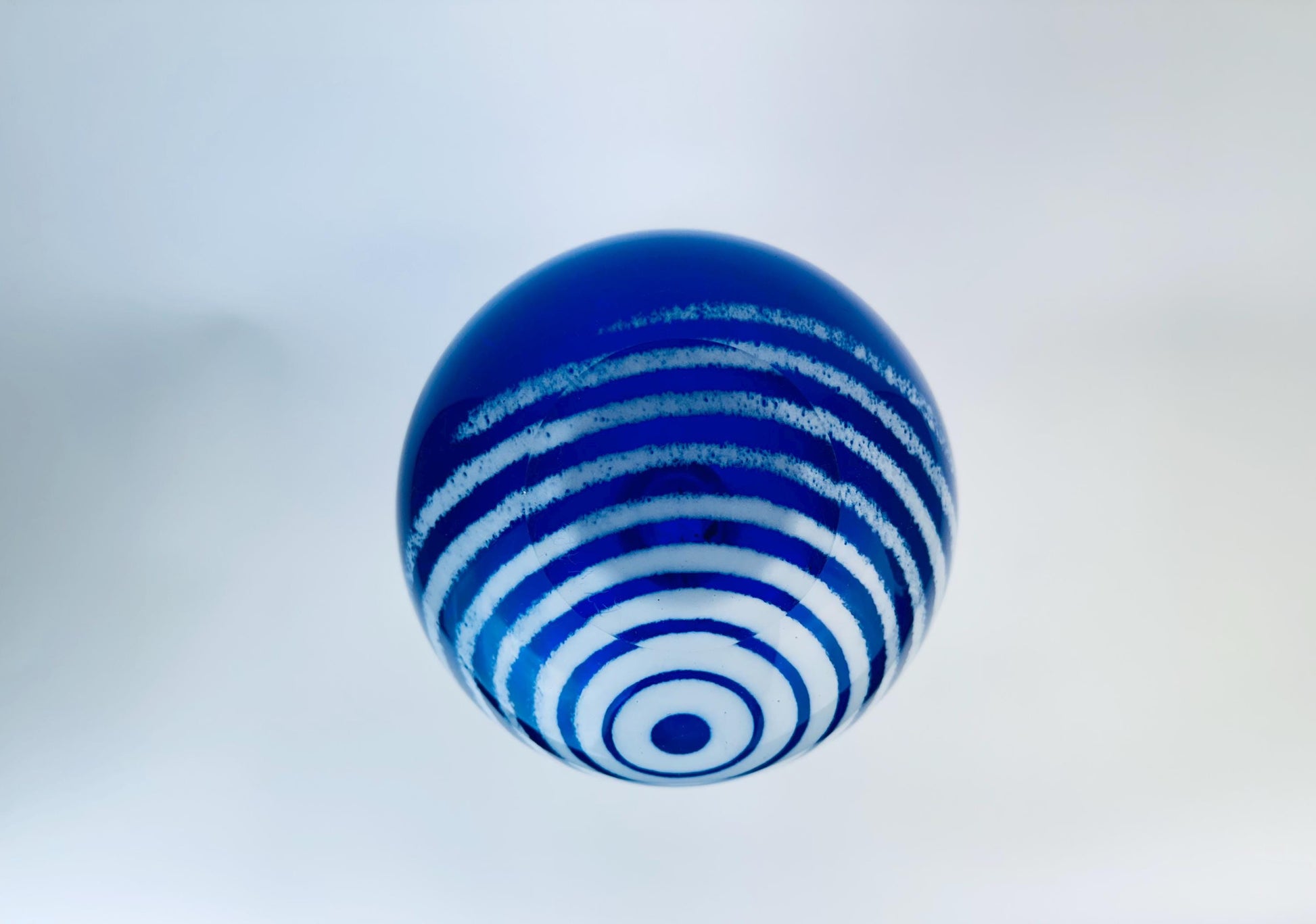 Product image for 'vintage collectible czechoslovakia crystal glass vase cobalt blue white ring design by jan exnar 2002' (view 388d25)