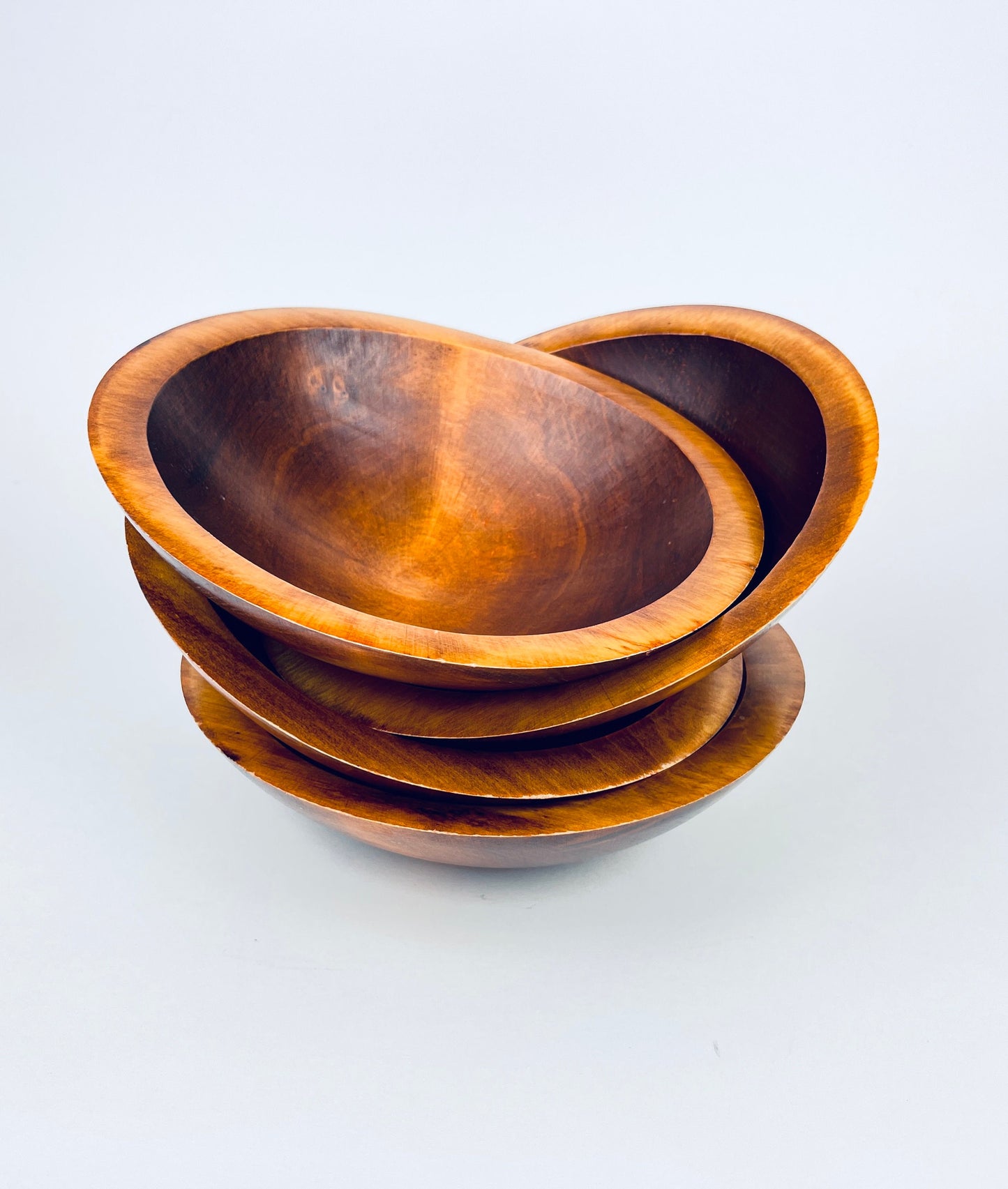 Product image for 'vintage oval wood salad bowls baribocraft canada set of four 4' (view 3b9a5d)