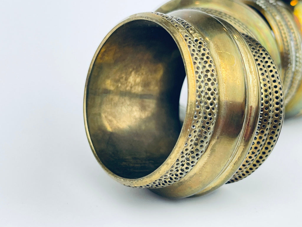 Product image for 'vintage brass ribbed napkin ring holders set of six 6 attractive aged patina' (view 47847c)