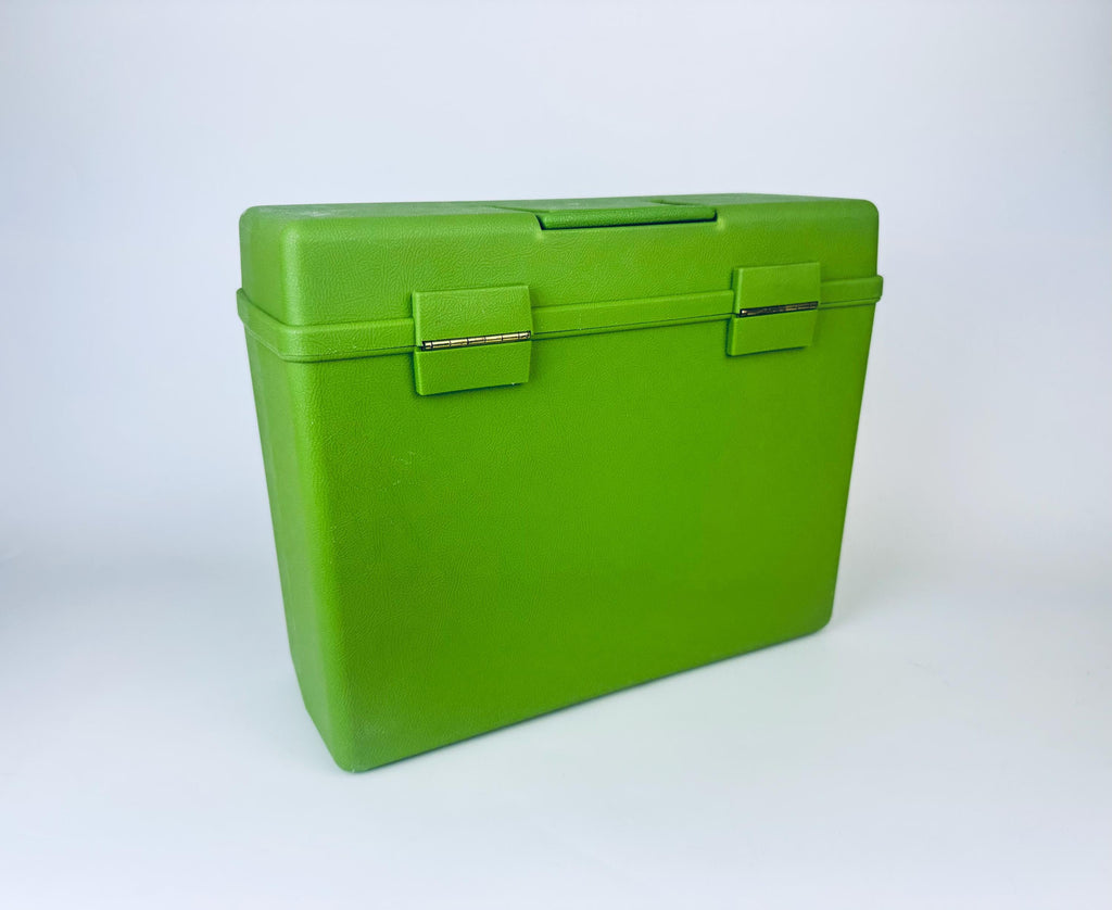 Product image for 'vintage sterling avocado green plastic letter file organizer' (view ee8629)