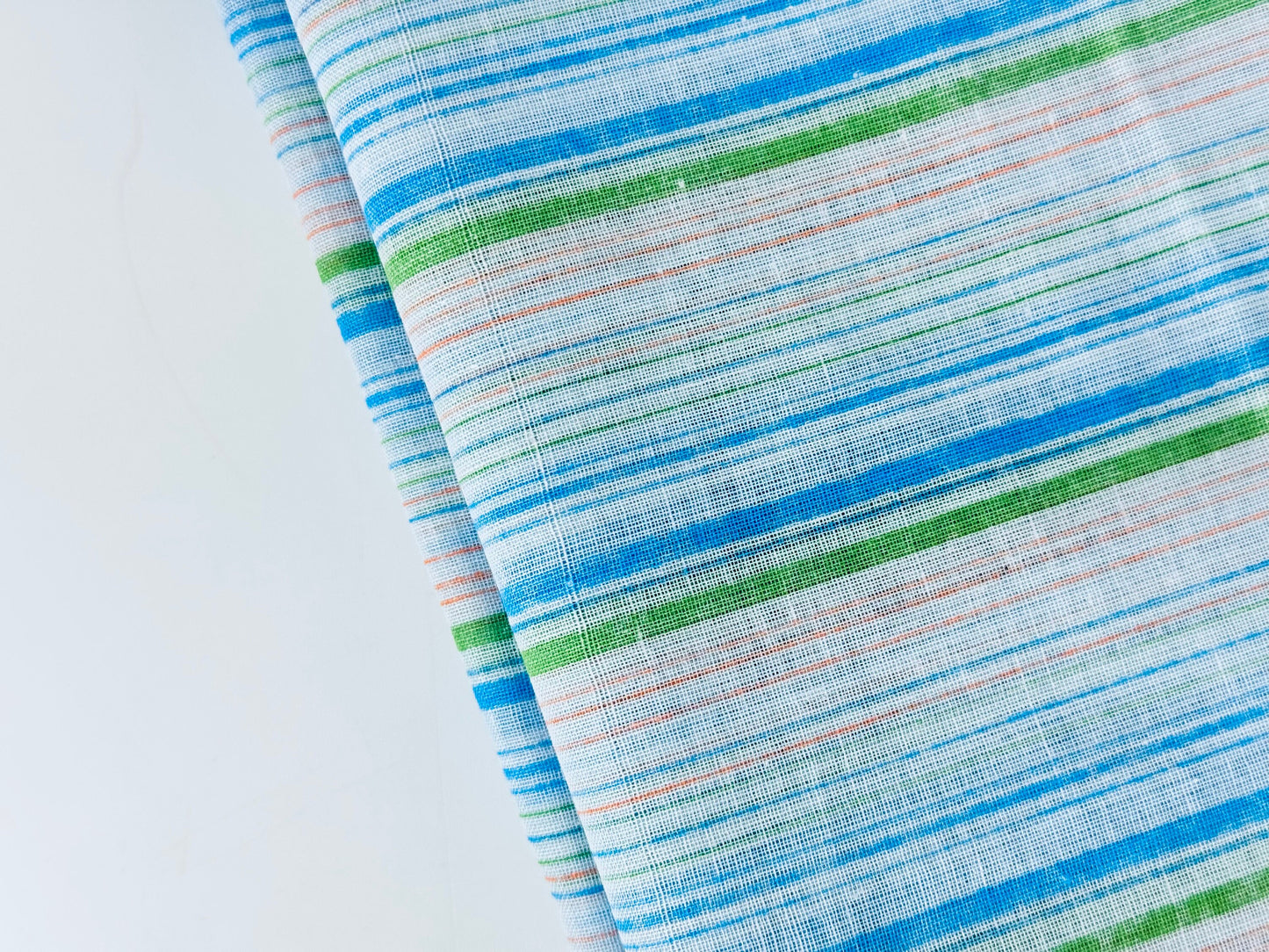 Product image for 'vintage blue green pink striped fabric material 45 x 92' (view 879c4e)