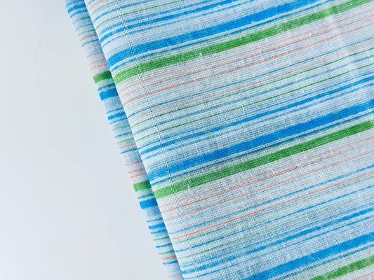 Product image for 'vintage blue green pink striped fabric material 45 x 92' (view 879c4e)