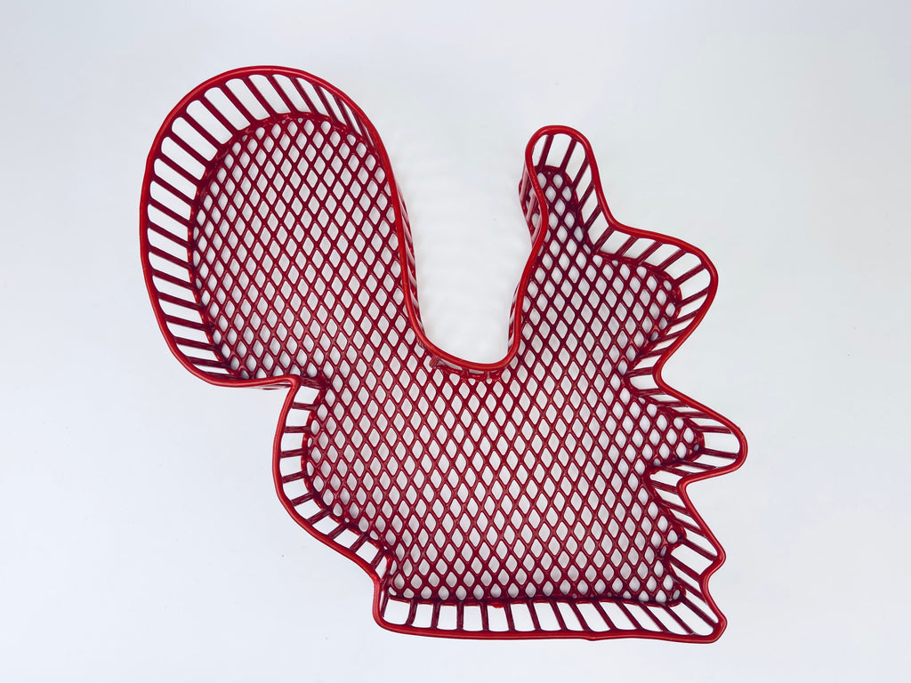 Product image for 'vintage red wire squirrel basket mid century wall or desk organizer' (view b77a8a)