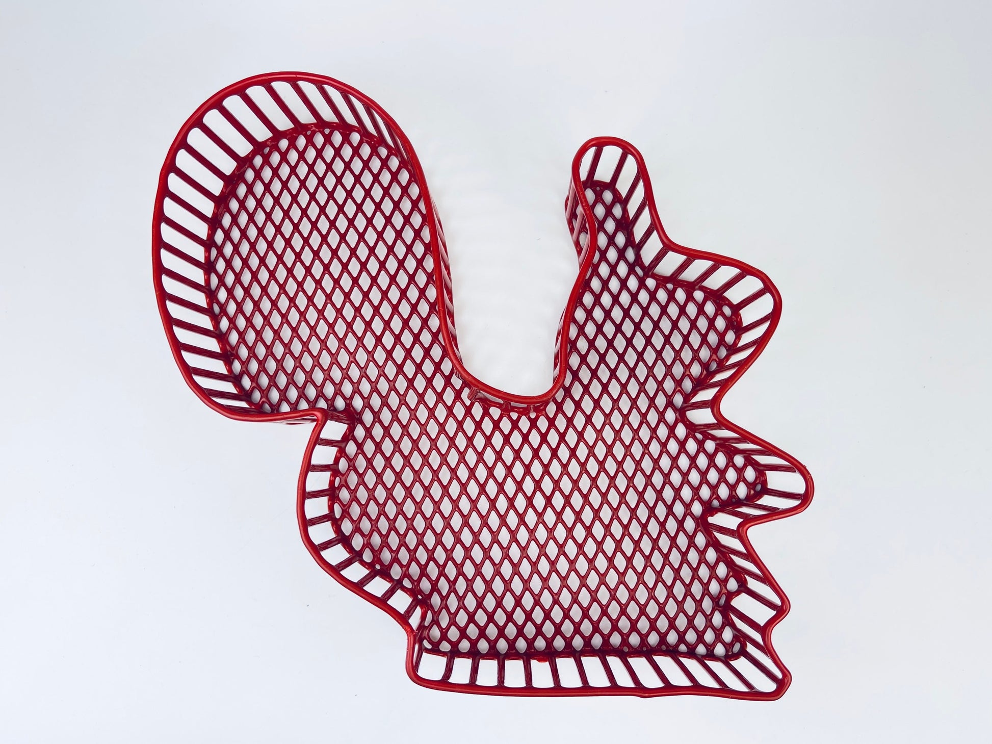 Product image for 'vintage red wire squirrel basket mid century wall or desk organizer' (view b77a8a)