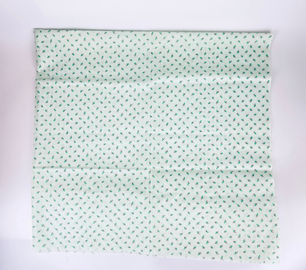 Product image for 'vintage mint green floral fabric material 42 x 44' (view bcd026)