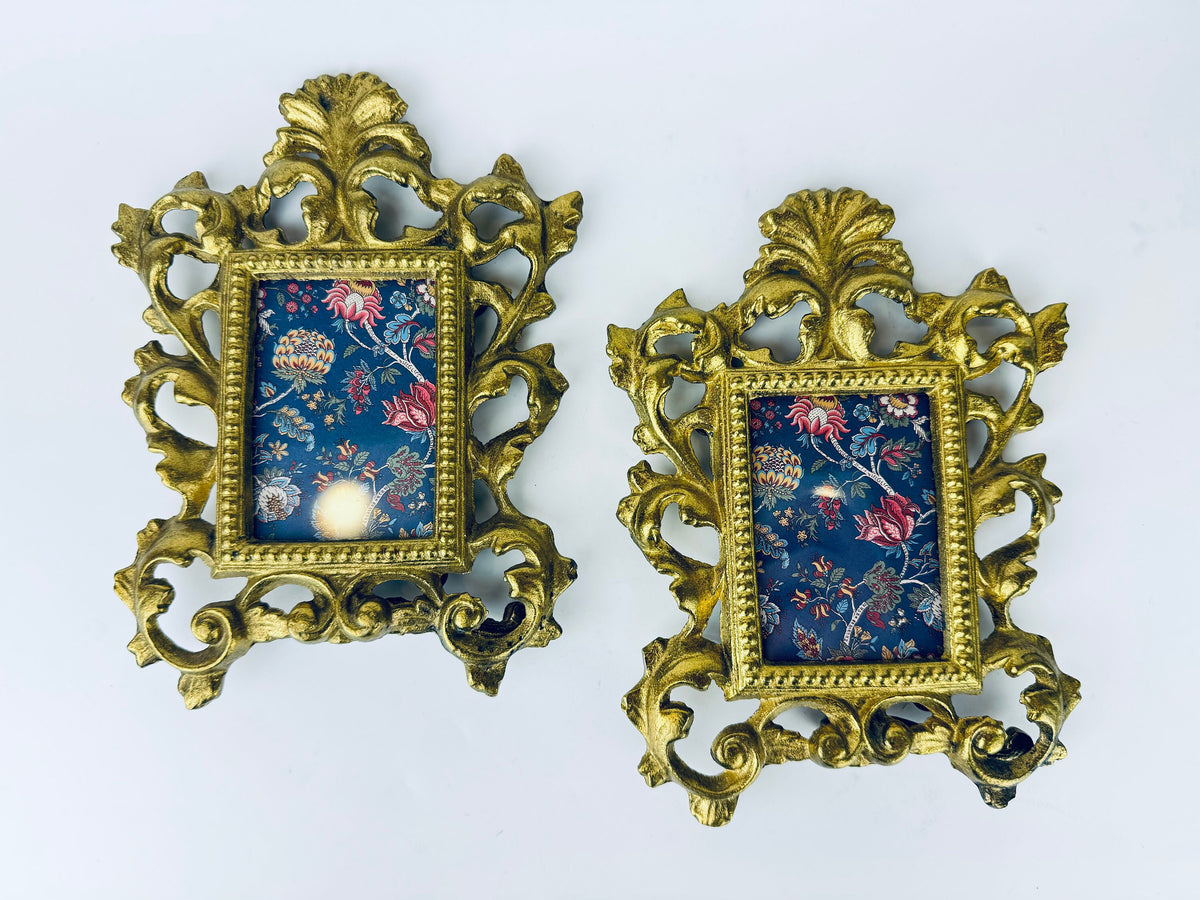 Product image for 'vintage ornate hollywood regency heavy solid brass tabletop frame 2 x 3 attractive aged metal patina sold separately' (view 42d1d4)