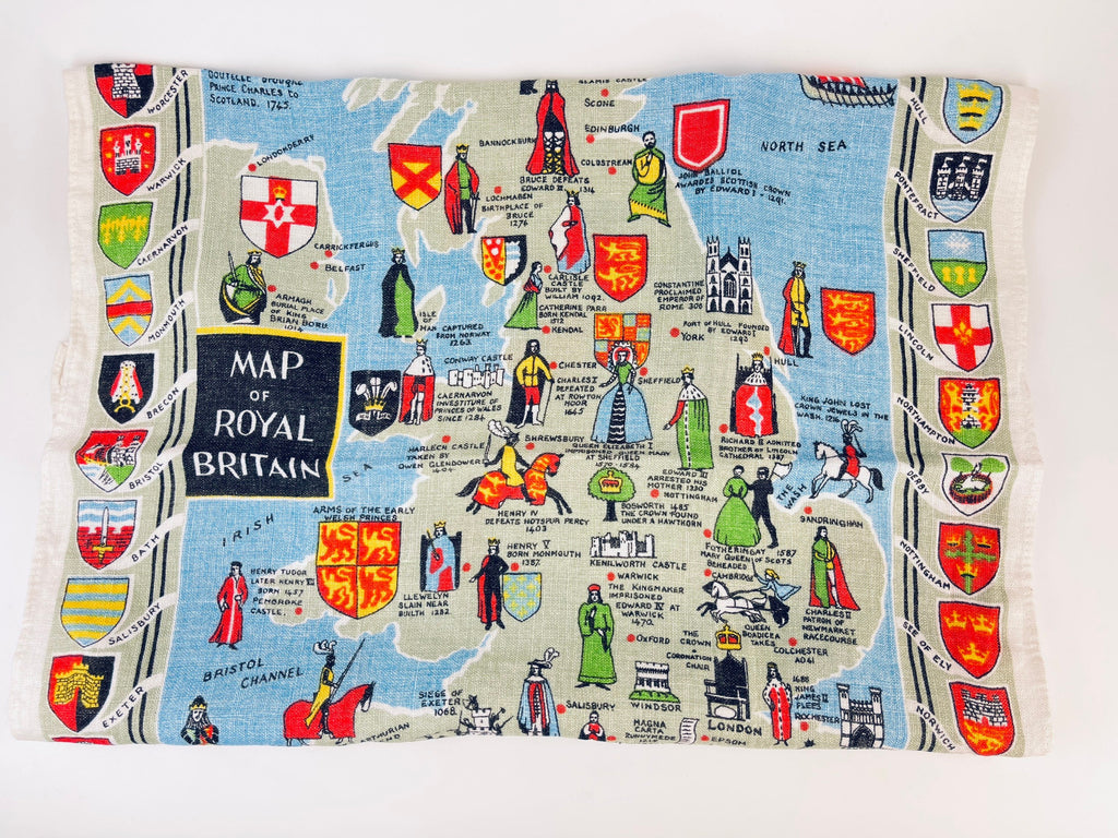 Product image for 'vintage map of royal britain tea towel all pure linen made in ireland' (view af56d1)