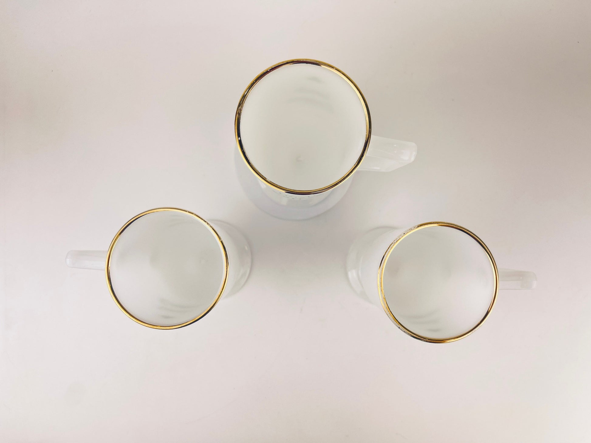 Product image for 'vintage milk glass irish coffee pedestal mugs set of three 3' (view 567554)
