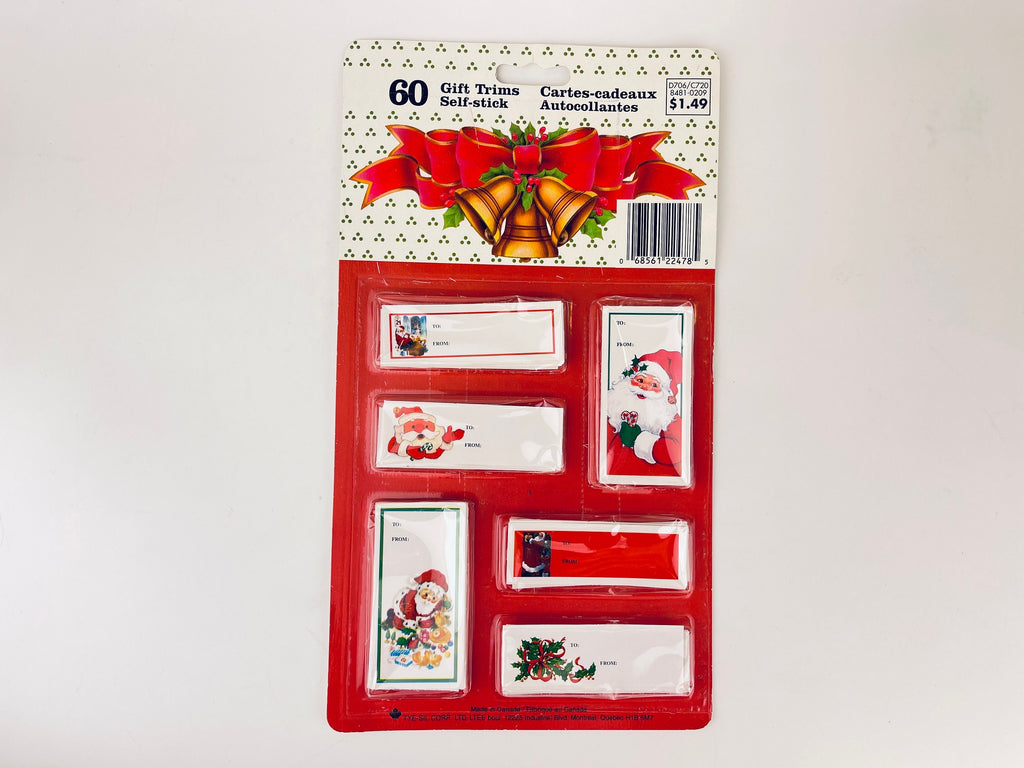 Product image for 'vintage christmas gift trims self stick gift tags set of sixty 60 made in canada new old stock nos' (view 73e17b)