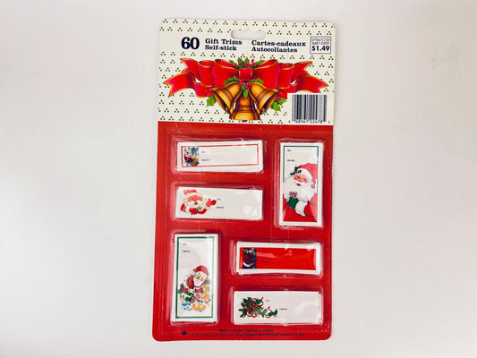 Product image for 'vintage christmas gift trims self stick gift tags set of sixty 60 made in canada new old stock nos' (view 73e17b)