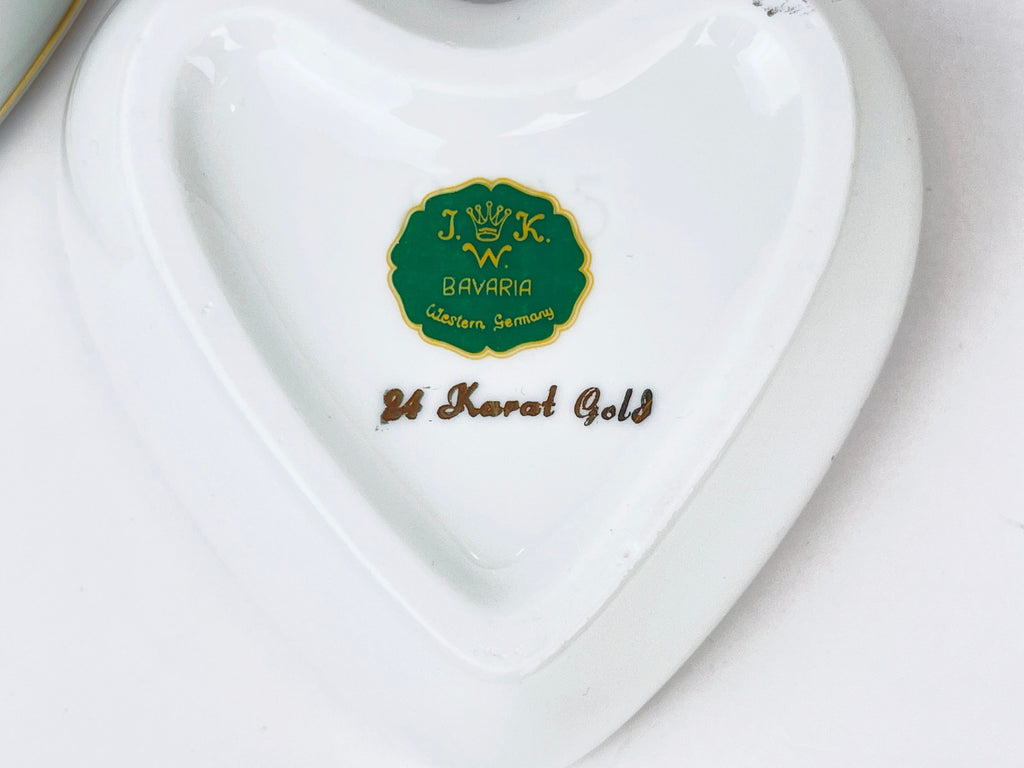 Product image for 'vintage ceramic heart ring dish trinket jar floral front pattern 24 k gold made in western germany bavaria' (view 53bcc3)
