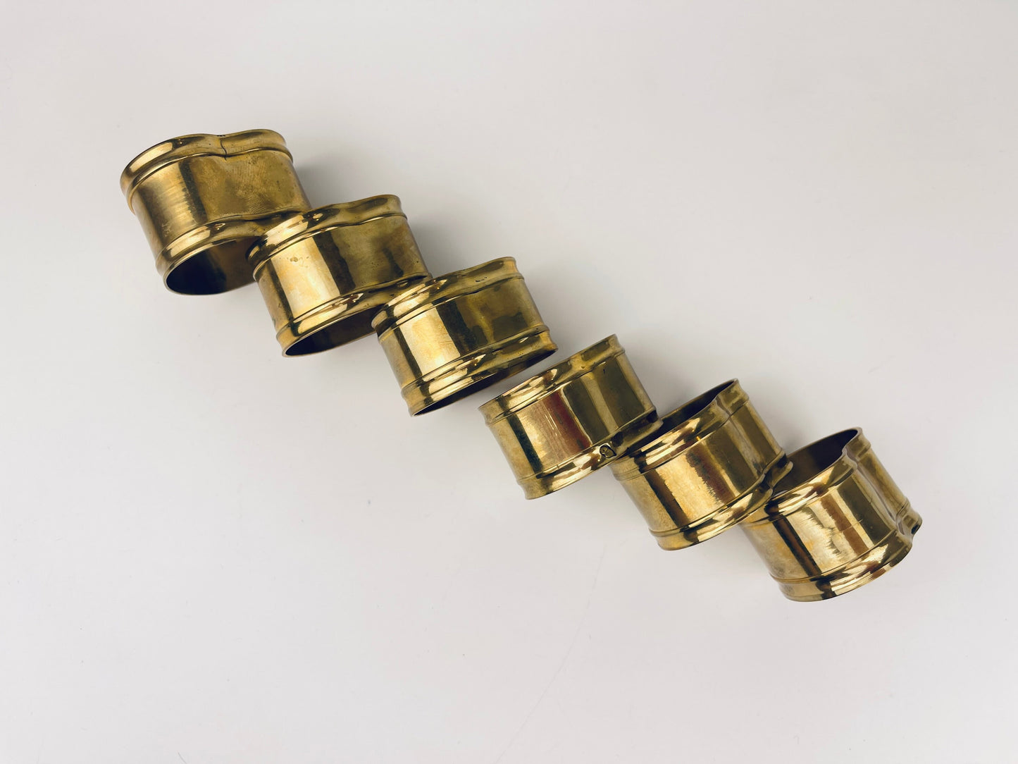 Product image for 'vintage brass heart shaped napkin ring holders set of six 6 attractive aged patina' (view 2a837f)