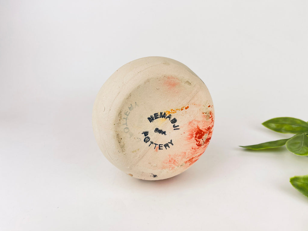 Product image for 'vintage nemadji pottery swirl bud pottery vase beige orange black pattern made in usa' (view 025b31)