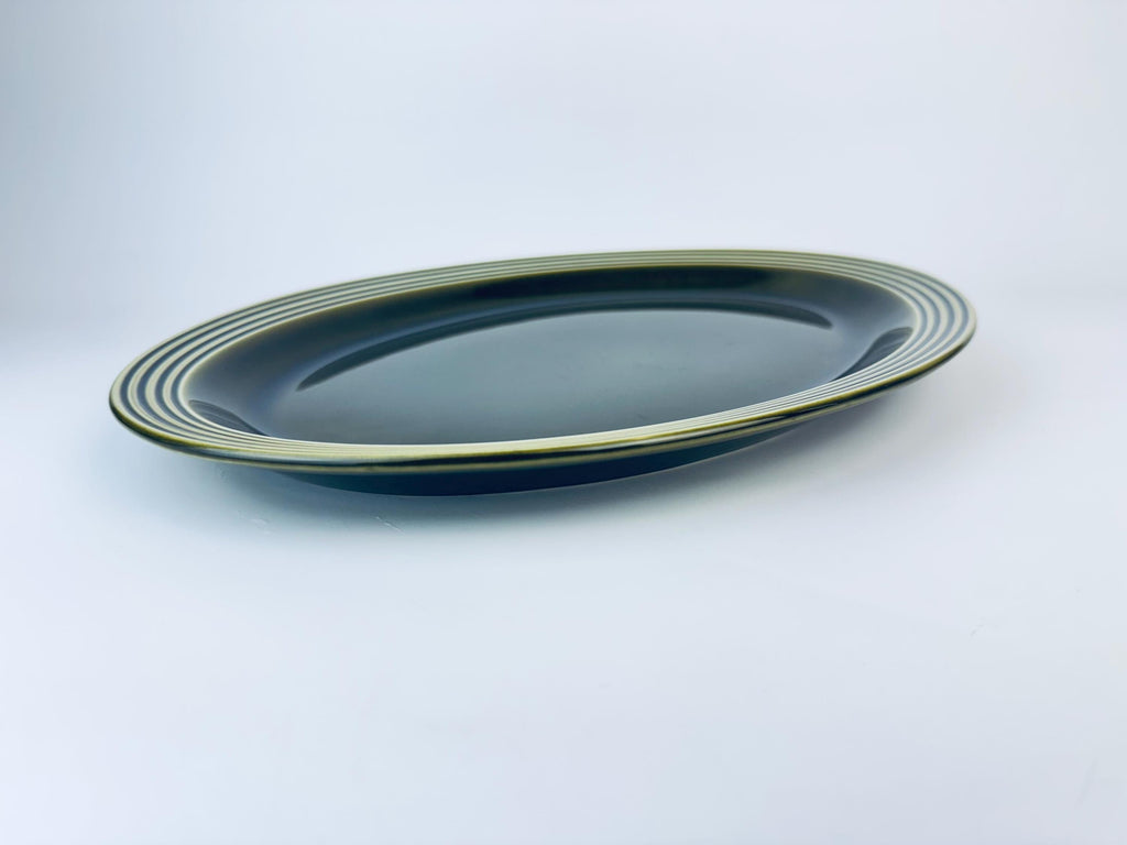Product image for 'vintage hornsea england olive green oval platter plate heirloom pattern' (view 50a172)