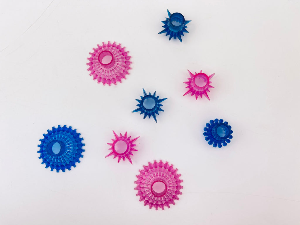 Product image for 'vintage mini christmas light reflectors blue pink mixed lot of eight 8' (view 43c94e)