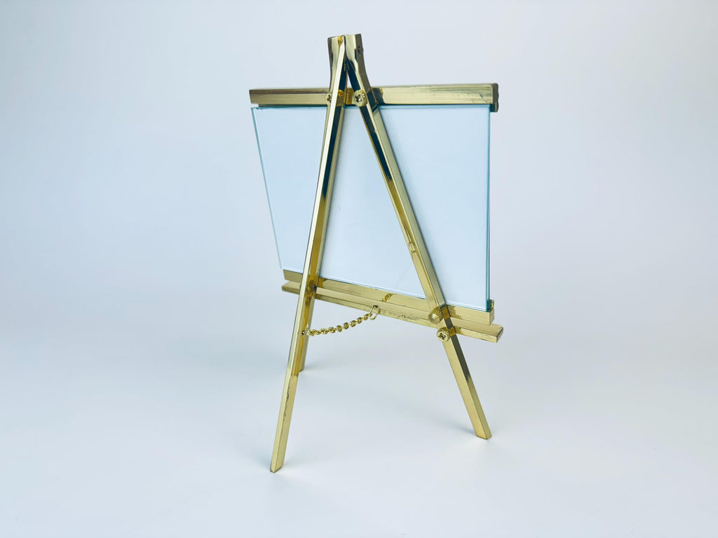 Product image for 'vintage solid brass picture frame easel 3 5 x 5 tabletop mounted made in korea' (view f75ab5)