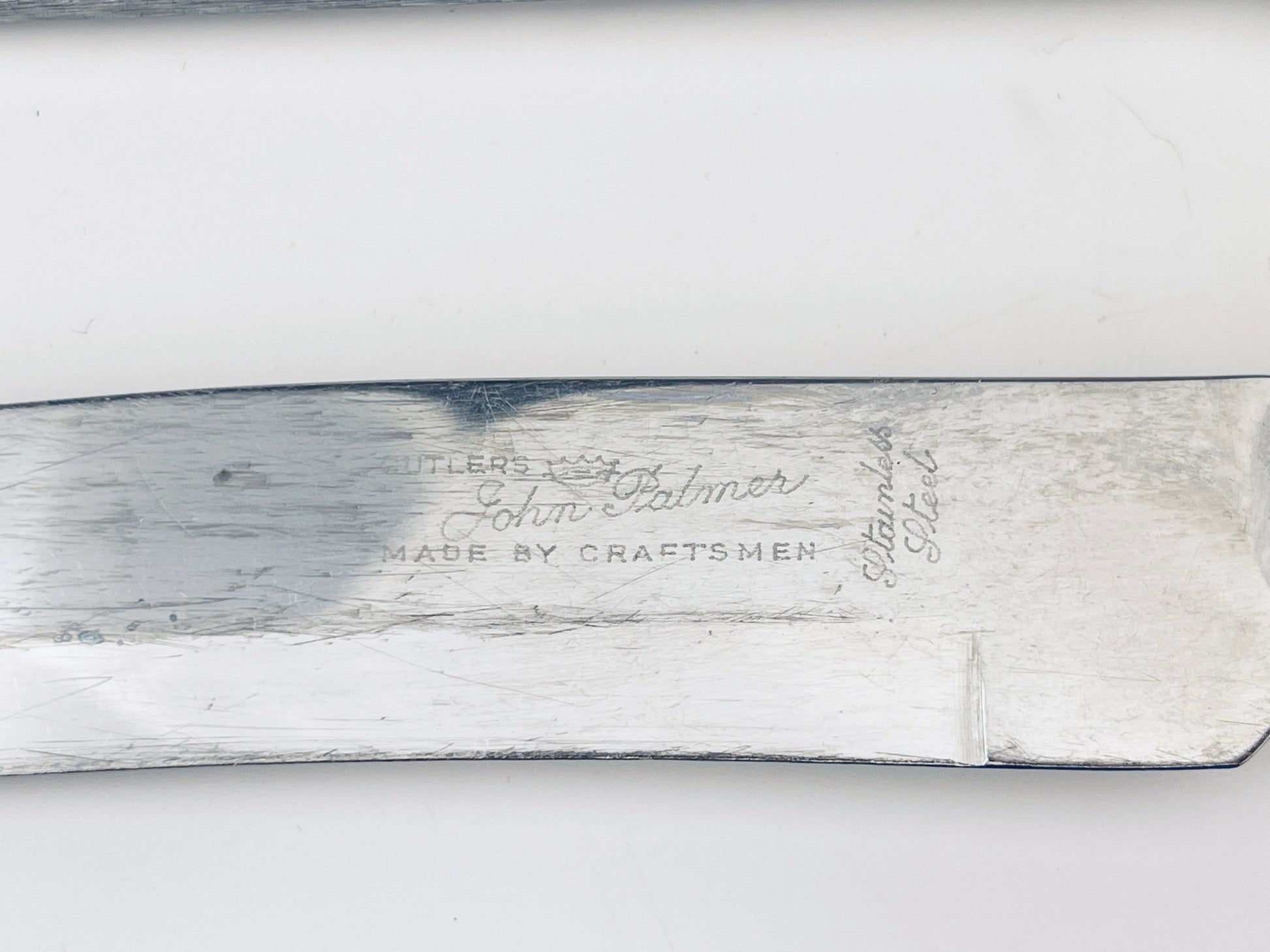 Product image for 'vintage faux antler serving utensil knife set sheffield england forged steel knife sharpener cutler john palmer knife' (view 02d2c9)
