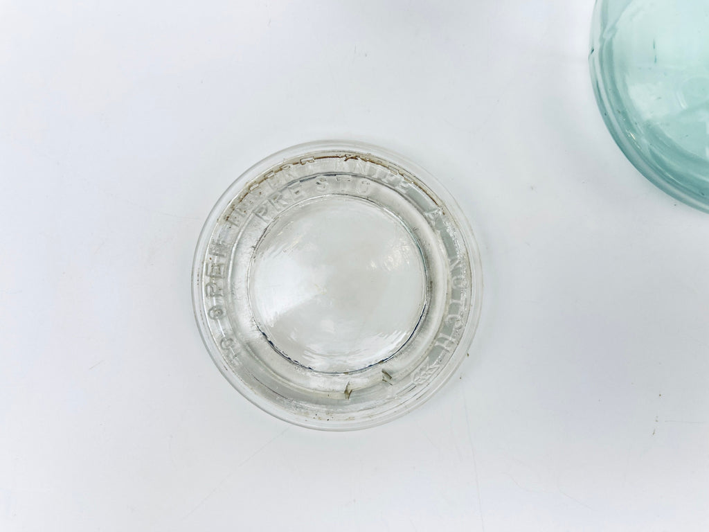 Product image for 'antique mason s aqua blue glass jar 1858 patent with presto lid good housekeeping seal' (view 5c5934)