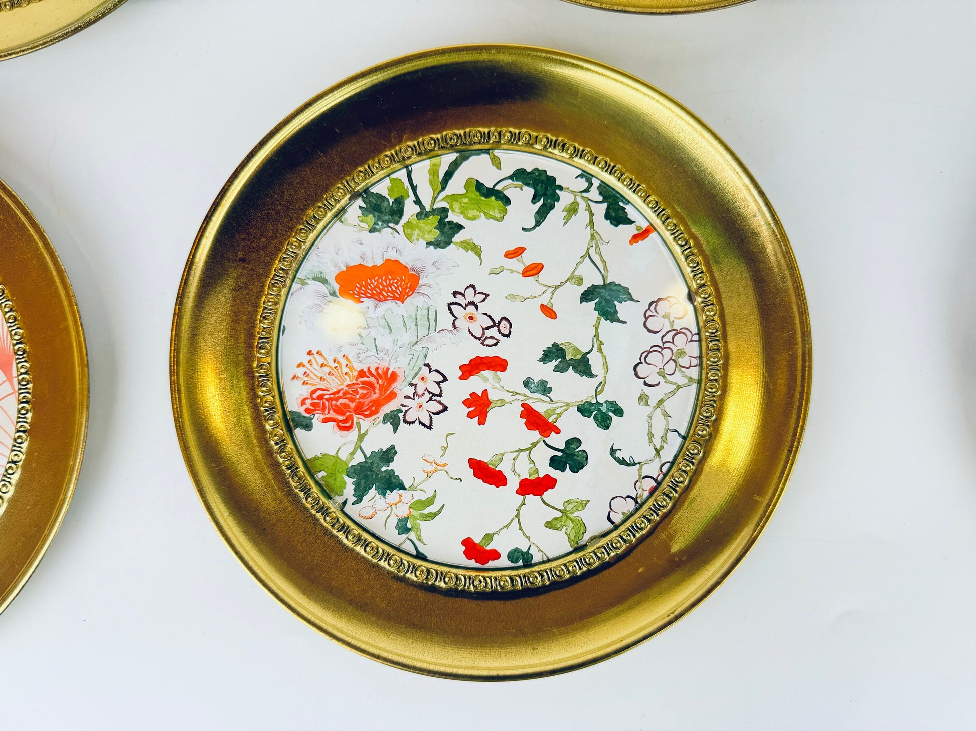 Product image for 'vintage circular brass wall frame 5 x 5 attractive aged patina made in england sold separately' (view ee0b74)