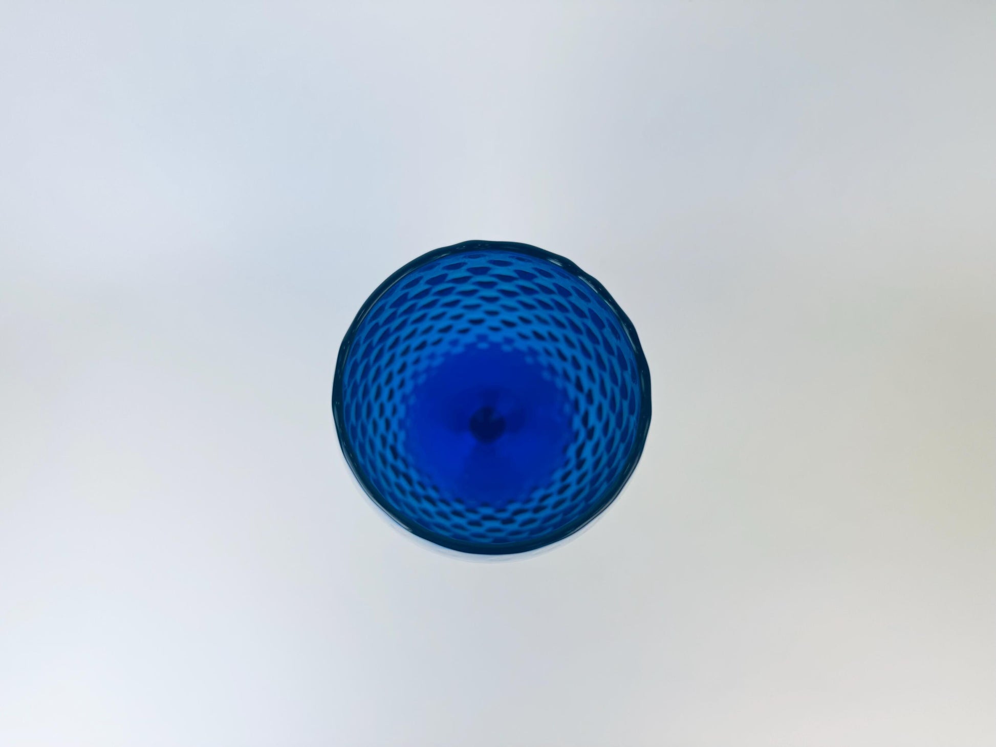 Product image for 'vintage tall italian empoli art glass footed pedestal vase cobalt blue diamond optic design made in italy' (view ed4c8a)