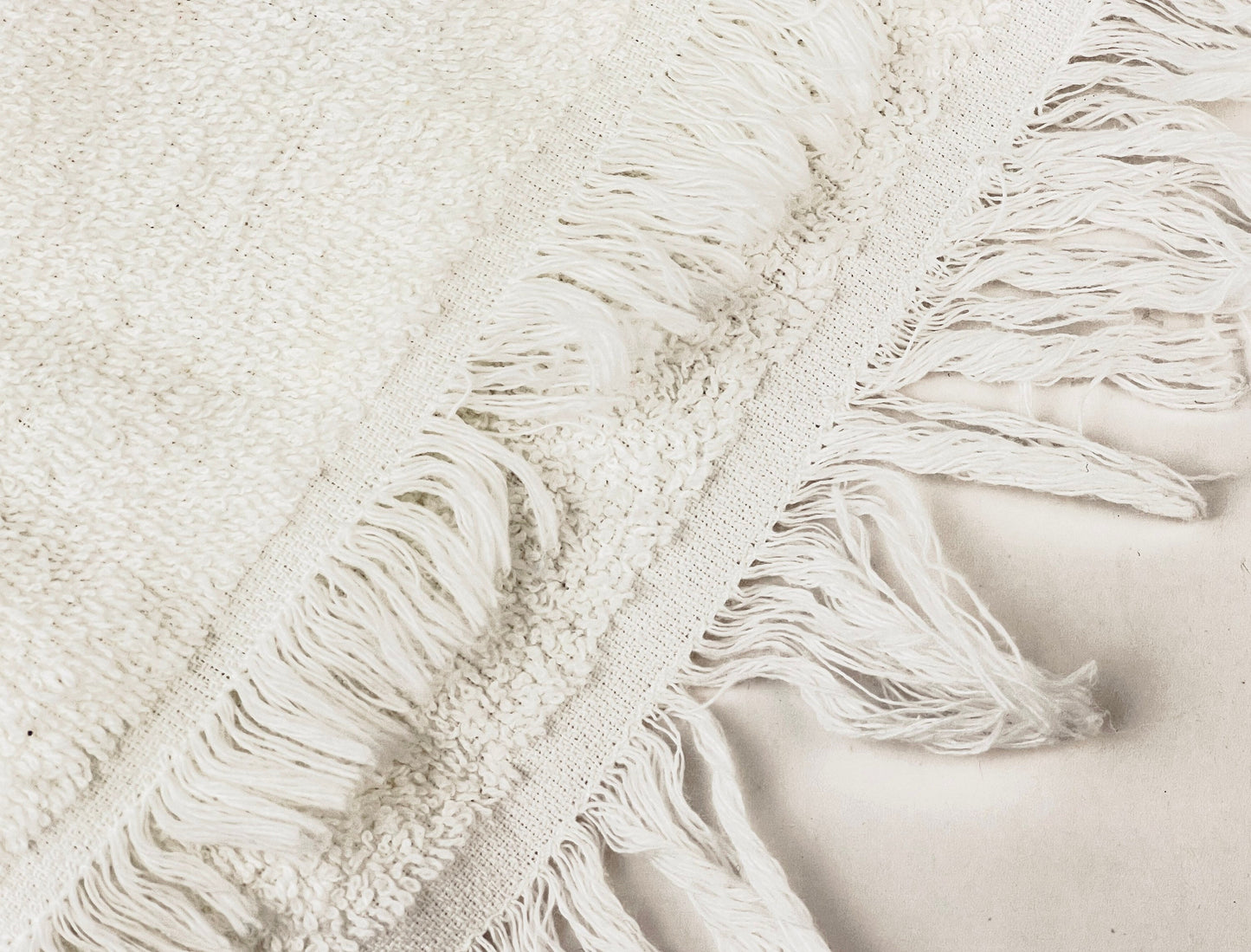 Product image for 'vintage blue floral bath fringe towel cotton polyester blend made in canada' (view f78d87)
