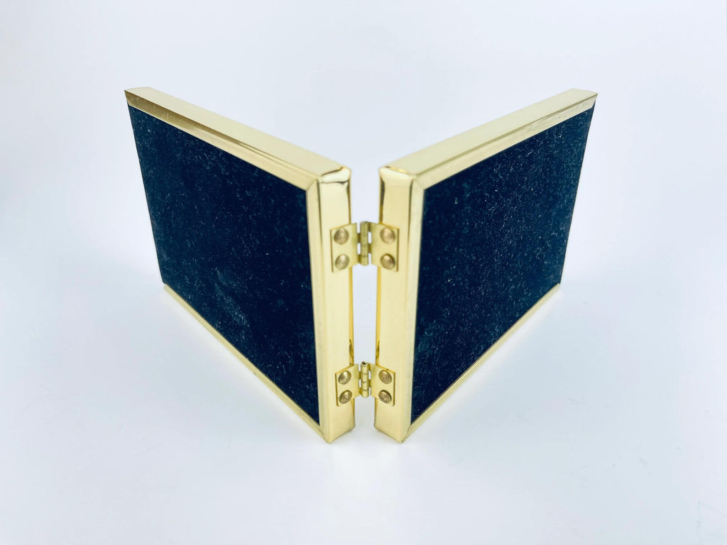 Product image for 'vintage solid brass gold tabletop picture frame books hand polished lacquer coated sold separately' (view 005374)