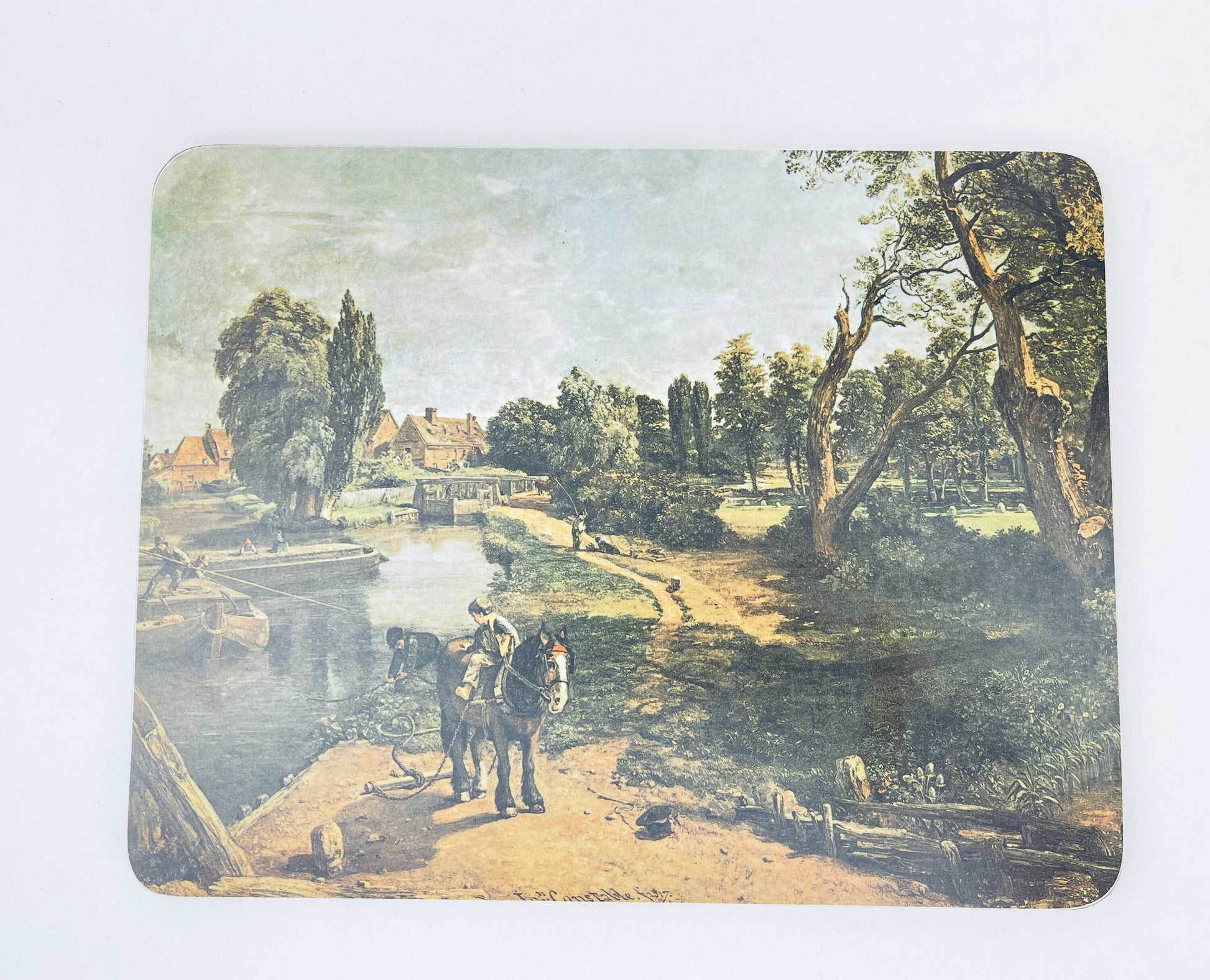 Product image for 'vintage rectangular placemats john constable ra clover leaf set of four 4 melamine table mats made in united kingdom' (view 93223d)