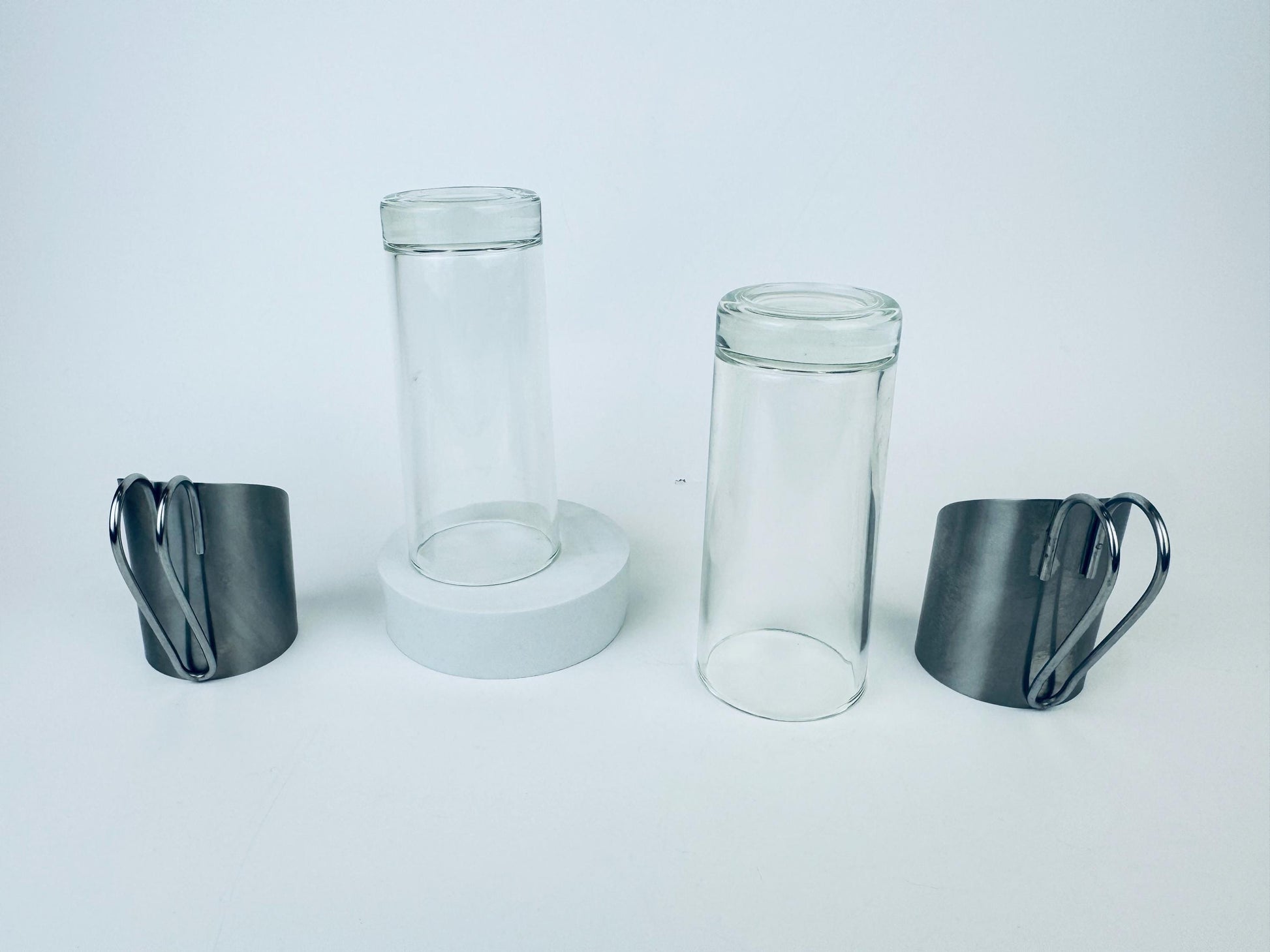 Product image for 'vintage danish scanmalay hot toddy glasses removable silver steel holders set of two 2' (view 6945ce)