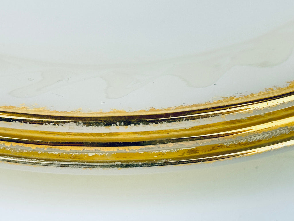 Product image for 'vintage fire king white gold gilt rim milk glass salad plates made in usa sold separately' (view cef968)