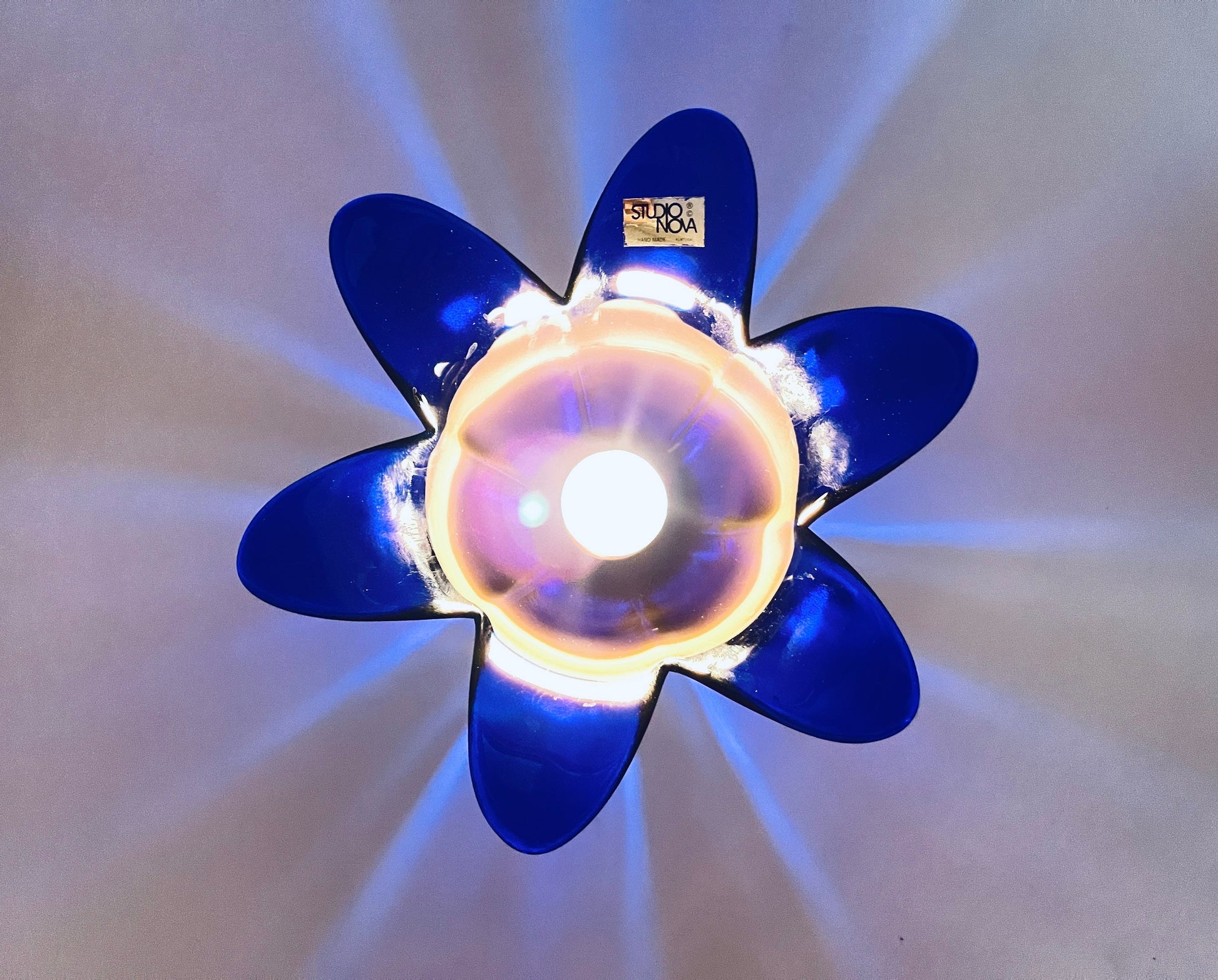 Product image for 'vintage cobalt blue glass floral votive candle holders studio nova handmade in portugal' (view 5aec30)