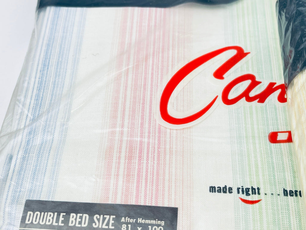 Product image for 'vintage tex made twin double candy tone striped pastel colour flat sheet made in canada sold separately' (view 2645ea)