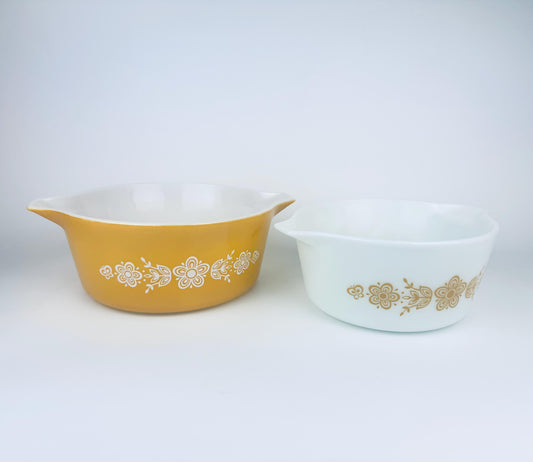 Product image for 'vintage butterfly gold pyrex casserole dishes sold separately' (view a9d622)