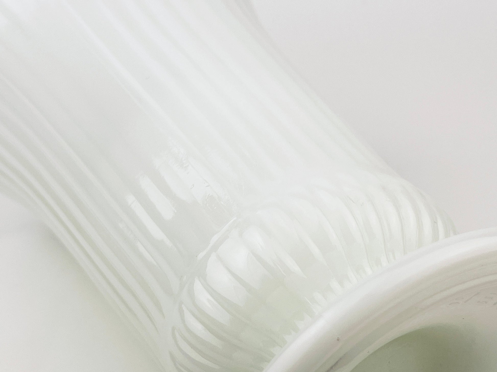 Product image for 'vintage eo brody m5000 milk glass vase pedestal striped design classic white accent' (view 2fbda0)