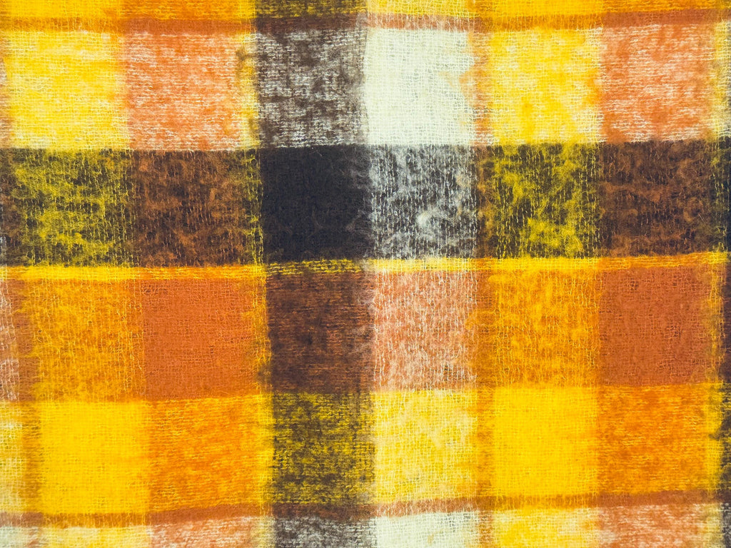 Product image for 'vintage sears plaid fringe blanket throw made in italy' (view f85e95)