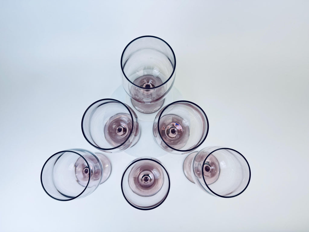 Product image for 'vintage plum purple libbey wine glasses set of six 6' (view 7fe1a6)