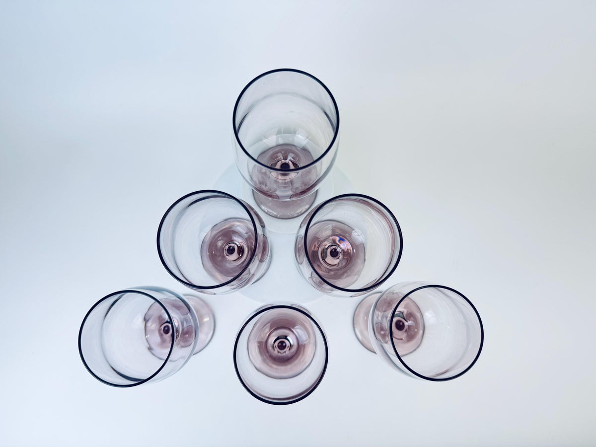 Product image for 'vintage plum purple libbey wine glasses set of six 6' (view 7fe1a6)