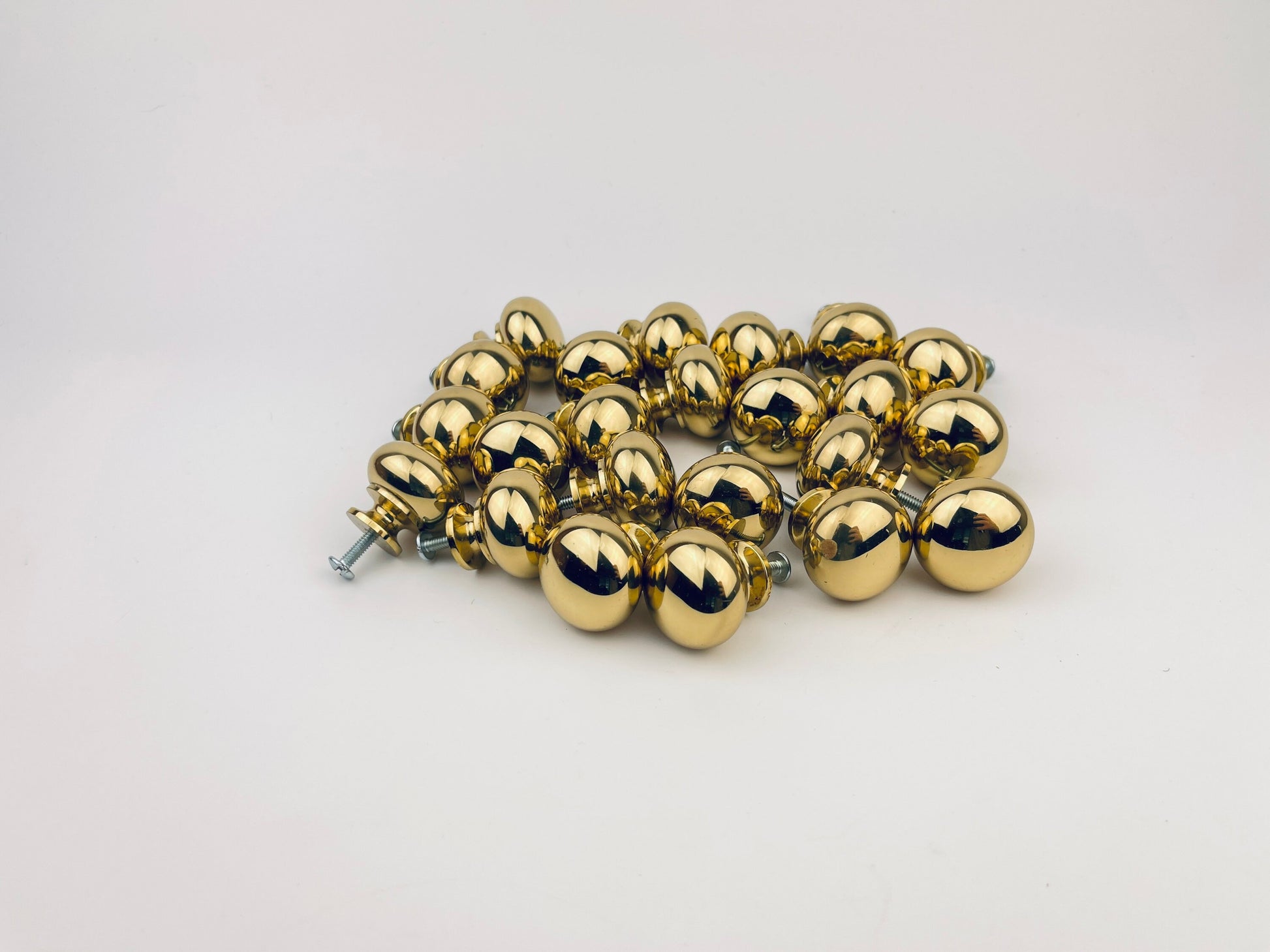 Product image for 'vintage 1980s solid brass drawer knob polished circular pull for cabinets or dressers' (view 21beec)