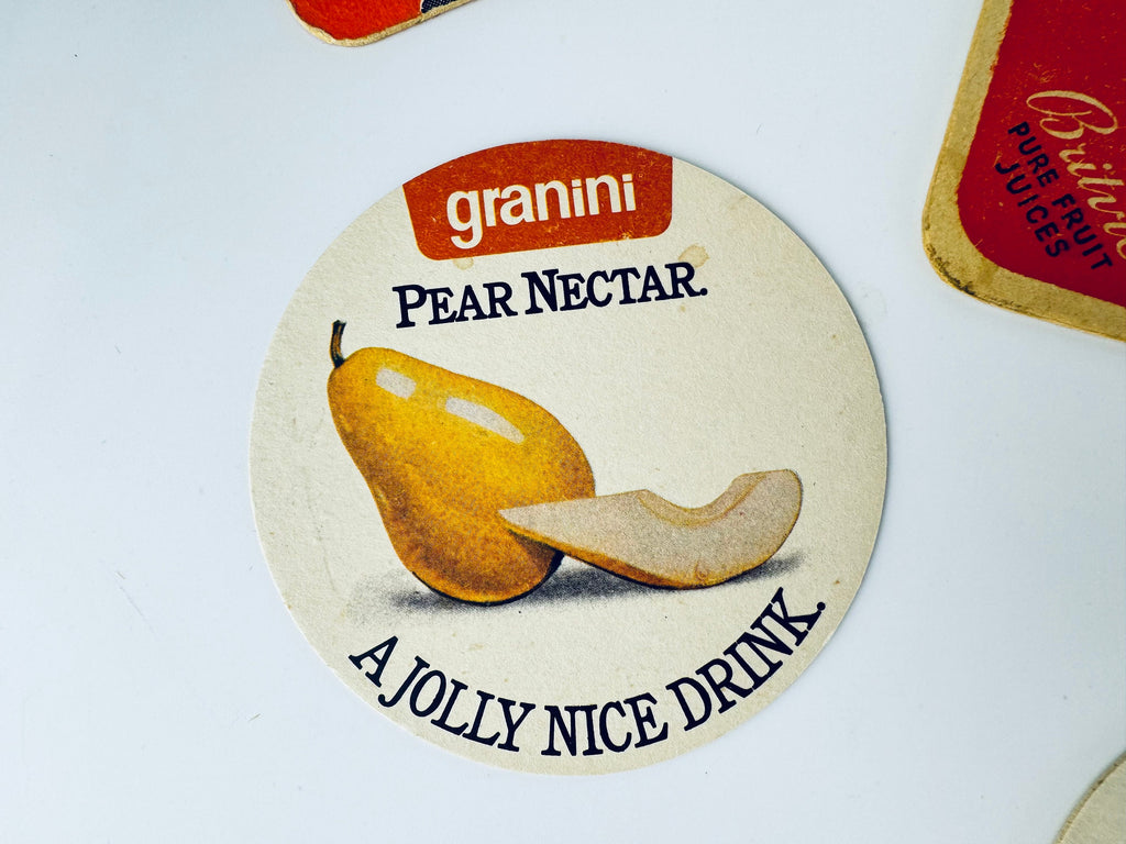 Product image for 'vintage english cider fruit juice coasters beer cocktail mat sold separately' (view af6c0d)