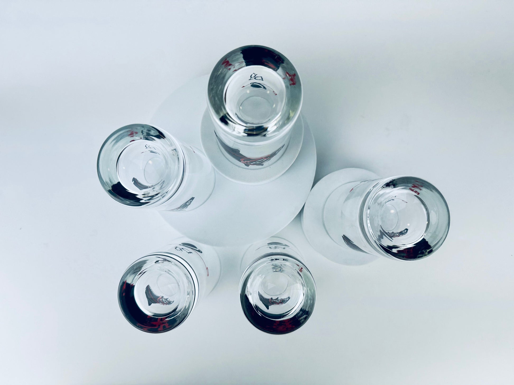 Product image for 'vintage racing kentucky derby hat horse equestrian drinking highball barware glasses federal glass set of five 5' (view 5d502b)