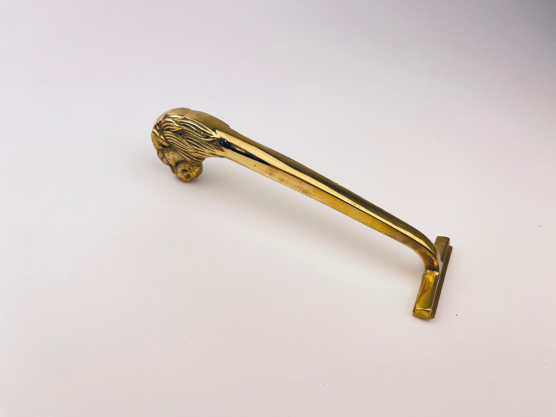 Product image for 'vintage antique deluxe solid brass lion shaver attractive aged metal patina gift for him new in box nib' (view 8efca8)