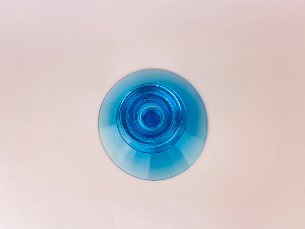 Product image for 'vintage fostoria electric blue glass candlestick holder' (view 0af18d)