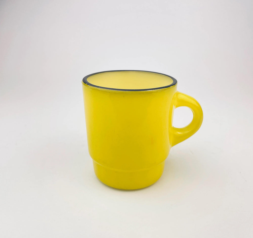 Product image for 'vintage anchor hocking fire king black rim stacking glass mug made in usa mugs sold separately' (view 34a081)